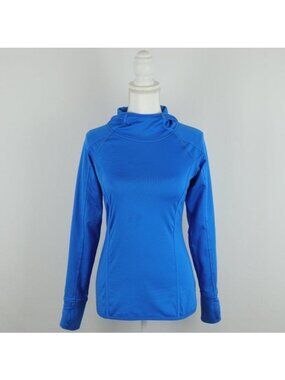 Athleta Plush Tech Women's XS Blue Fleece Lined Activewear Hoodie Pullover
